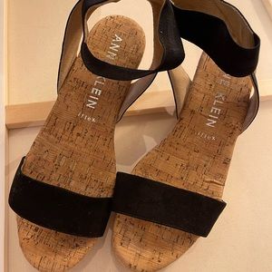 Anne Klein Black Wedge Sandal